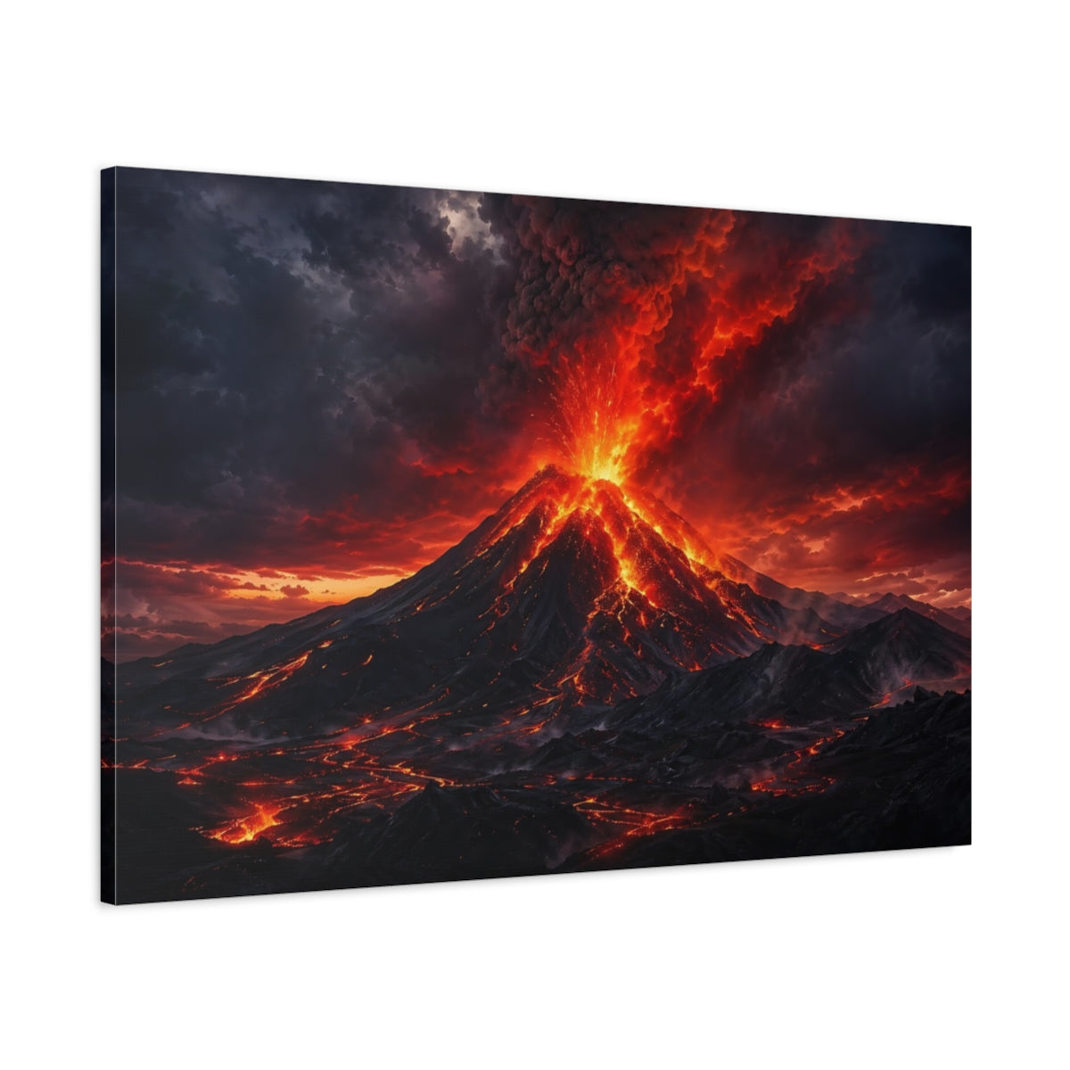 Volcano Eruption Art Canvas Wall - YesArtYes