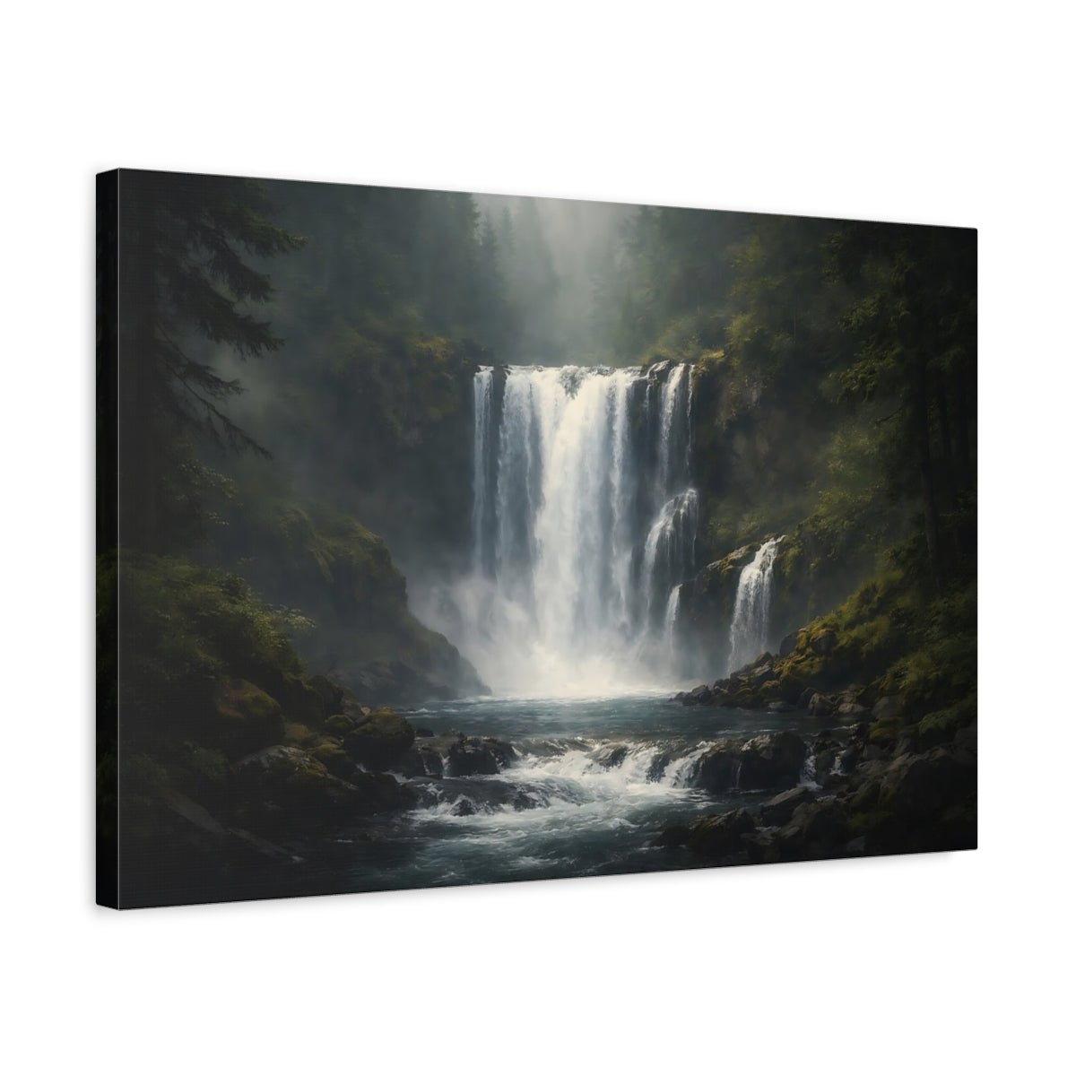Nature Waterfall Forest - Canvas Wall Art Print - YesArtYes