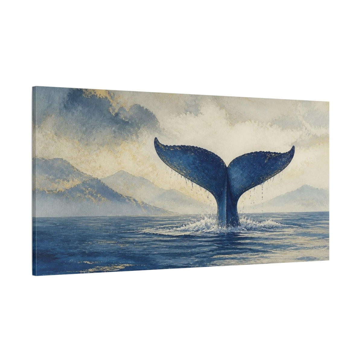 Side Mockup 2. Nature Whale Tail shown as canvas print