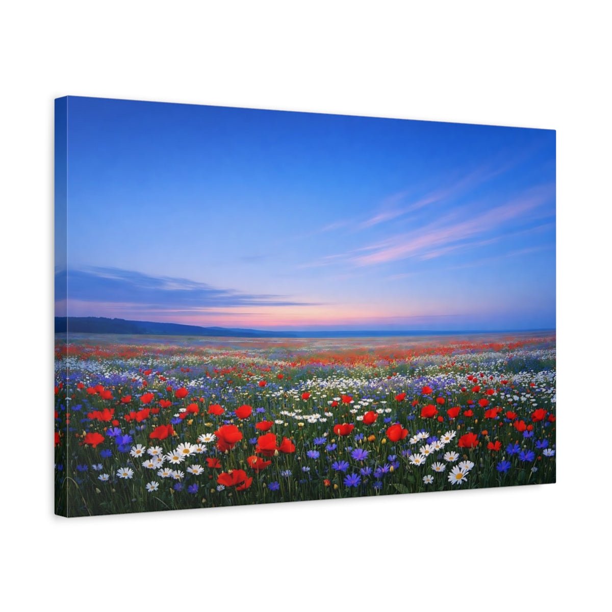 Nature Wildflower Field Vibrant Flower - Canvas Wall Art Print - YesArtYes