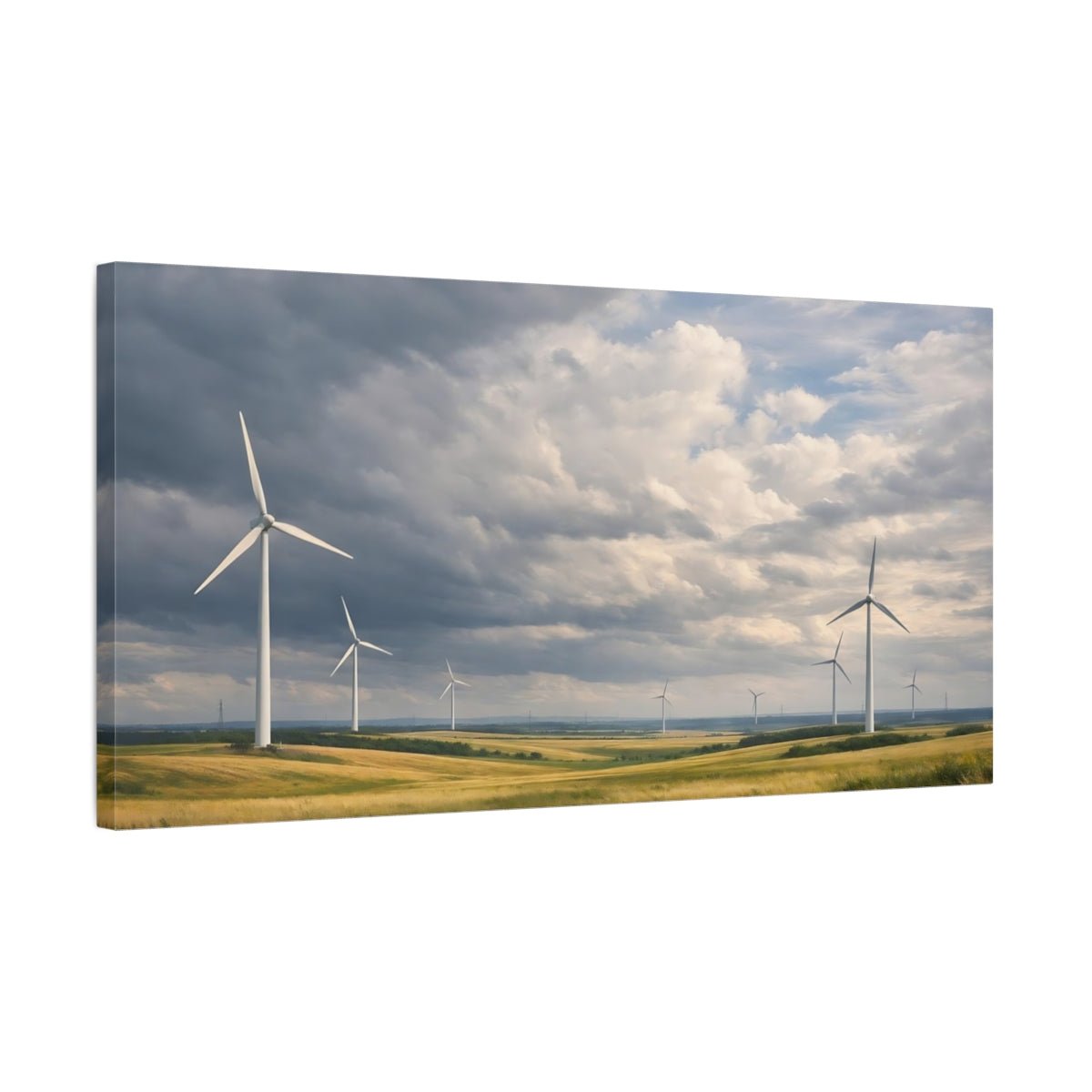 Nature Wind Turbines Farm Landscape - Canvas Wall Art Print - YesArtYes