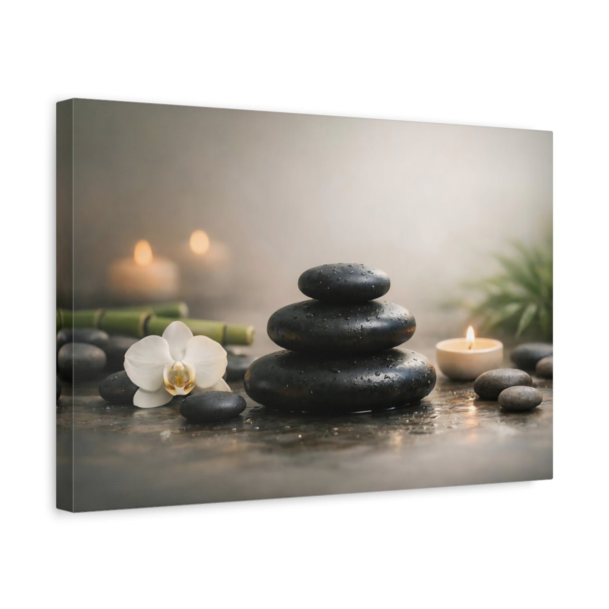 Nature Zen Stones Spa Decor - Canvas Wall Art Print - YesArtYes