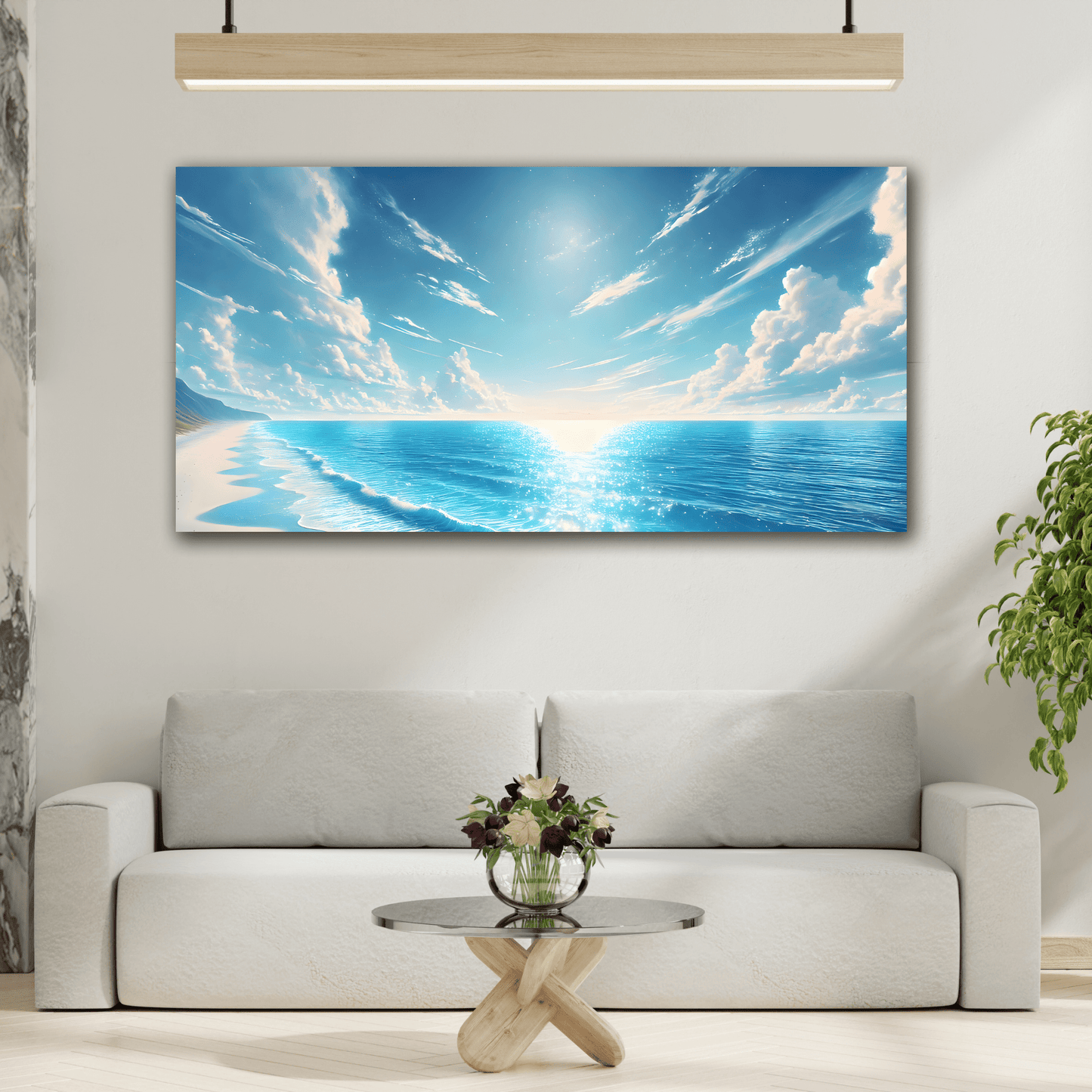 Ocean Horizon Canvas Print - Relaxing Coastal Wall Art - YesArtYes