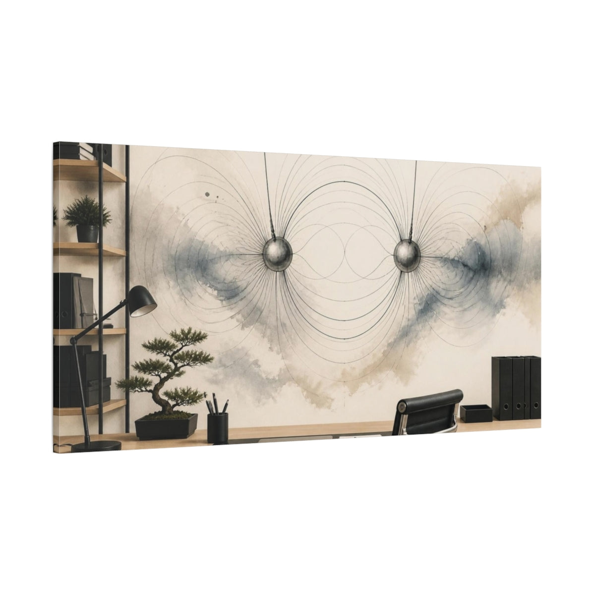 Side Mockup 2. Office Magnetic Spheres shown as canvas print