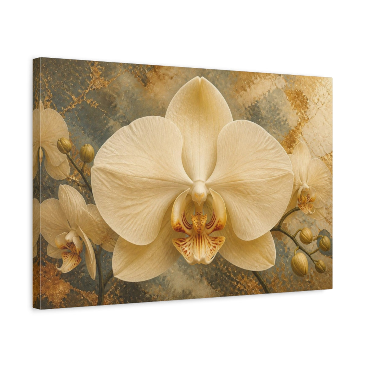 Side Mockup 3. Orchid Flower Elegance shown as canvas print