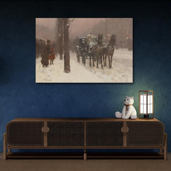 Paris Winter Cityscape Canvas Print - Childe Hassam Wall Art - YesArtYes