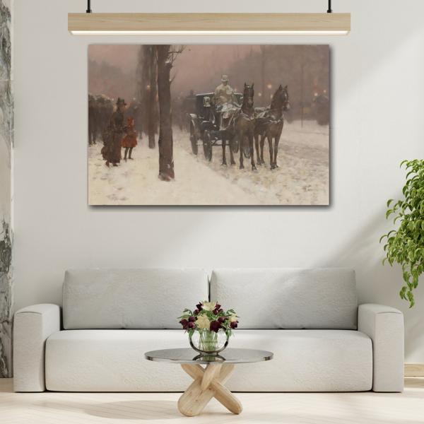 Paris Winter Cityscape Canvas Print - Childe Hassam Wall Art - YesArtYes
