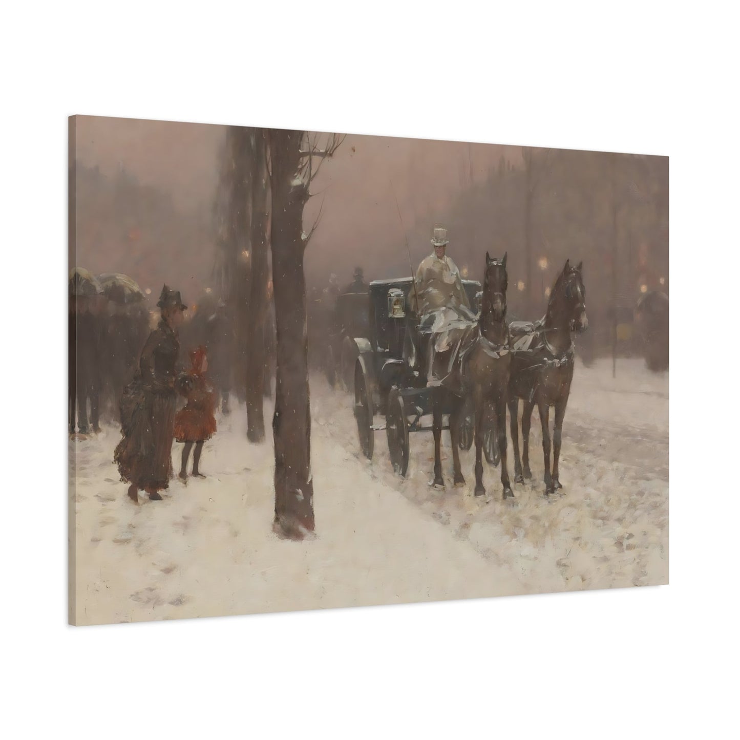 Paris Winter Cityscape Canvas Print - Childe Hassam Wall Art - YesArtYes
