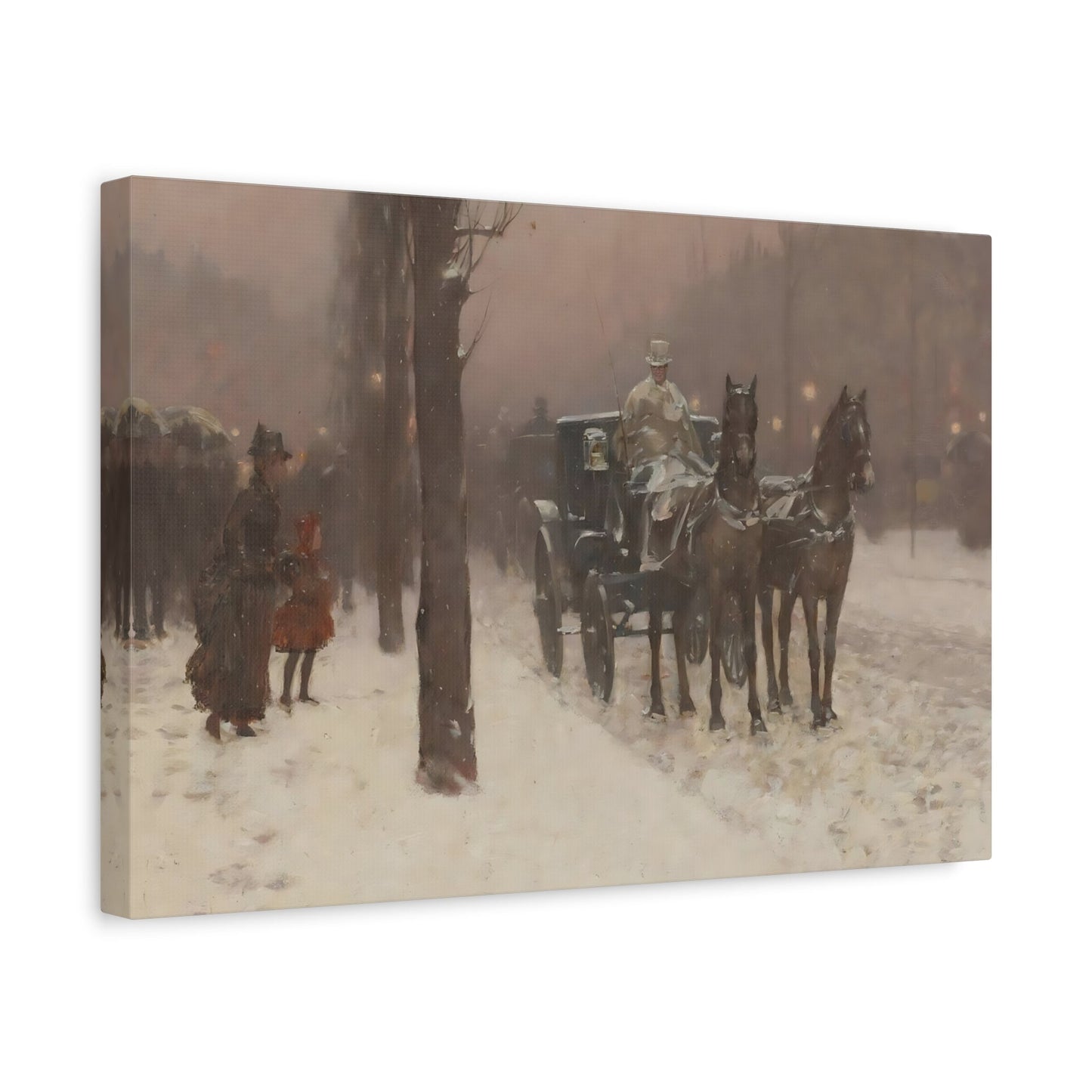 Paris Winter Cityscape Canvas Print - Childe Hassam Wall Art - YesArtYes