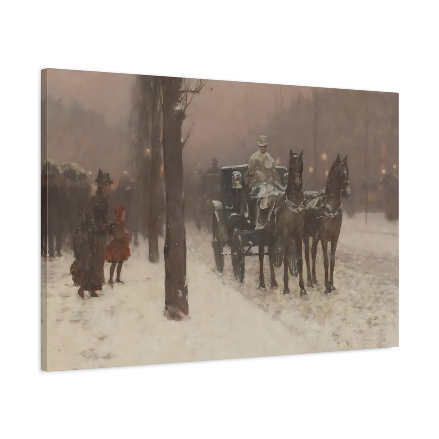 Paris Winter Cityscape Canvas Print - Childe Hassam Wall Art - YesArtYes