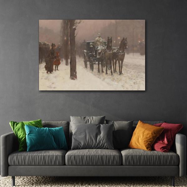 Paris Winter Cityscape Canvas Print - Childe Hassam Wall Art - YesArtYes