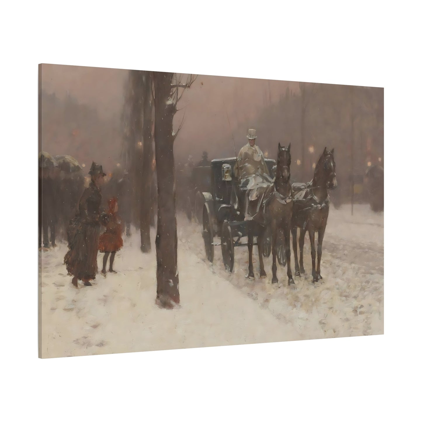Paris Winter Cityscape Canvas Print - Childe Hassam Wall Art - YesArtYes