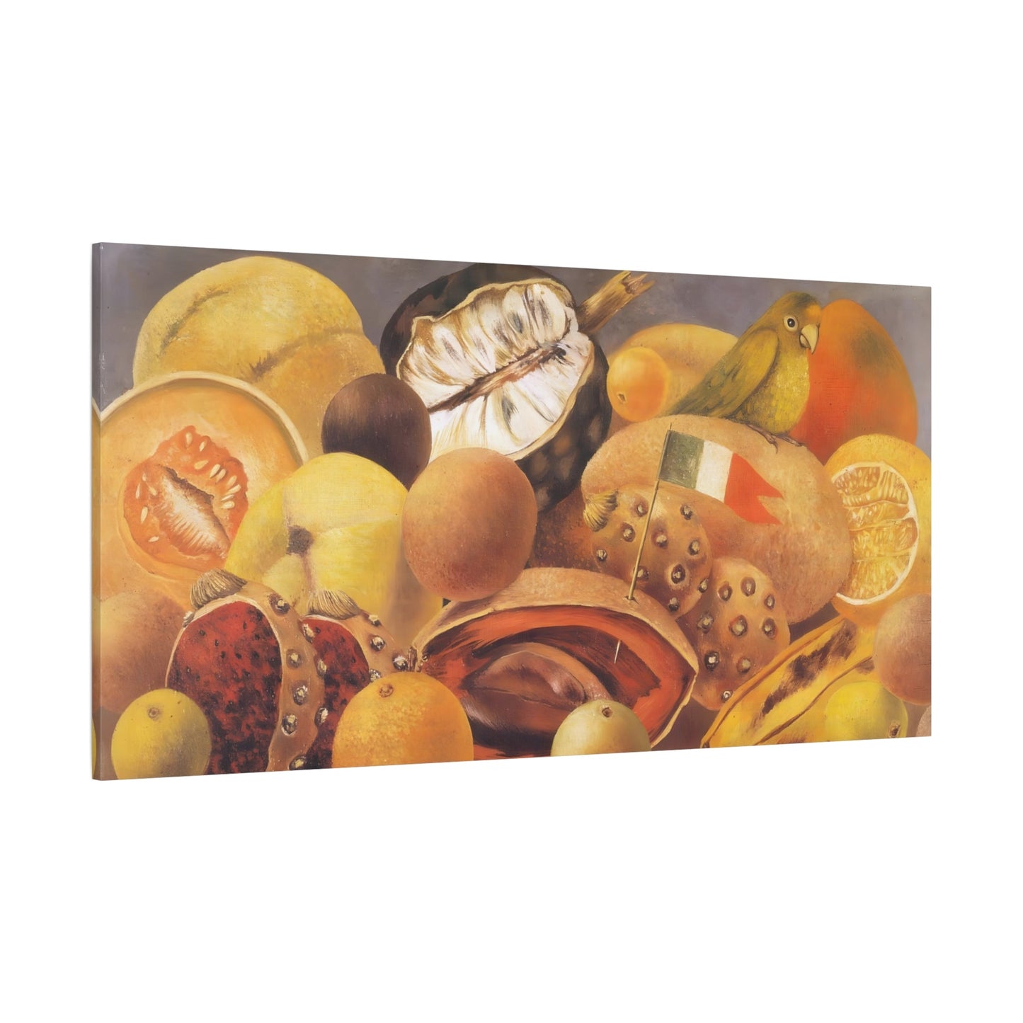 Parrot and Fruit Still Life Kahlo Canvas Wall Art Print - YesArtYes