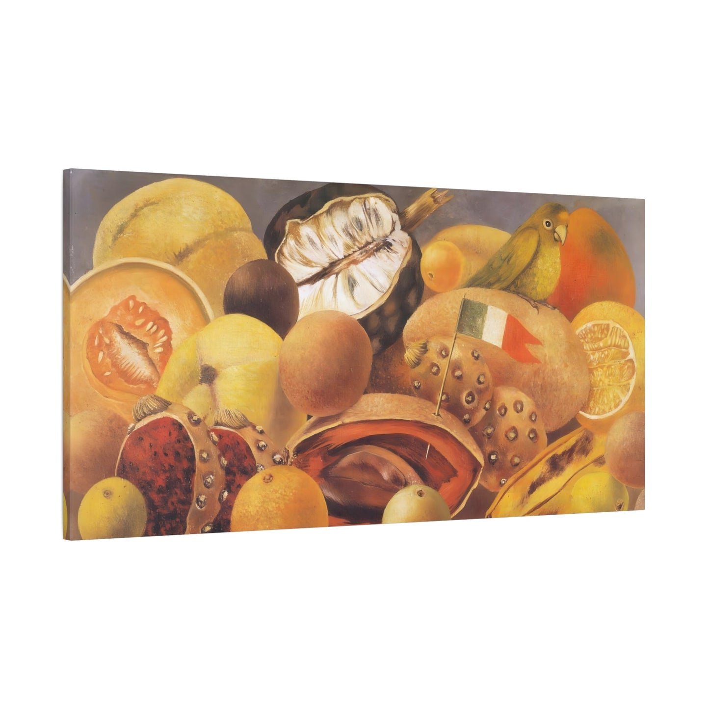 Parrot and Fruit Still Life Kahlo Canvas Wall Art Print - YesArtYes