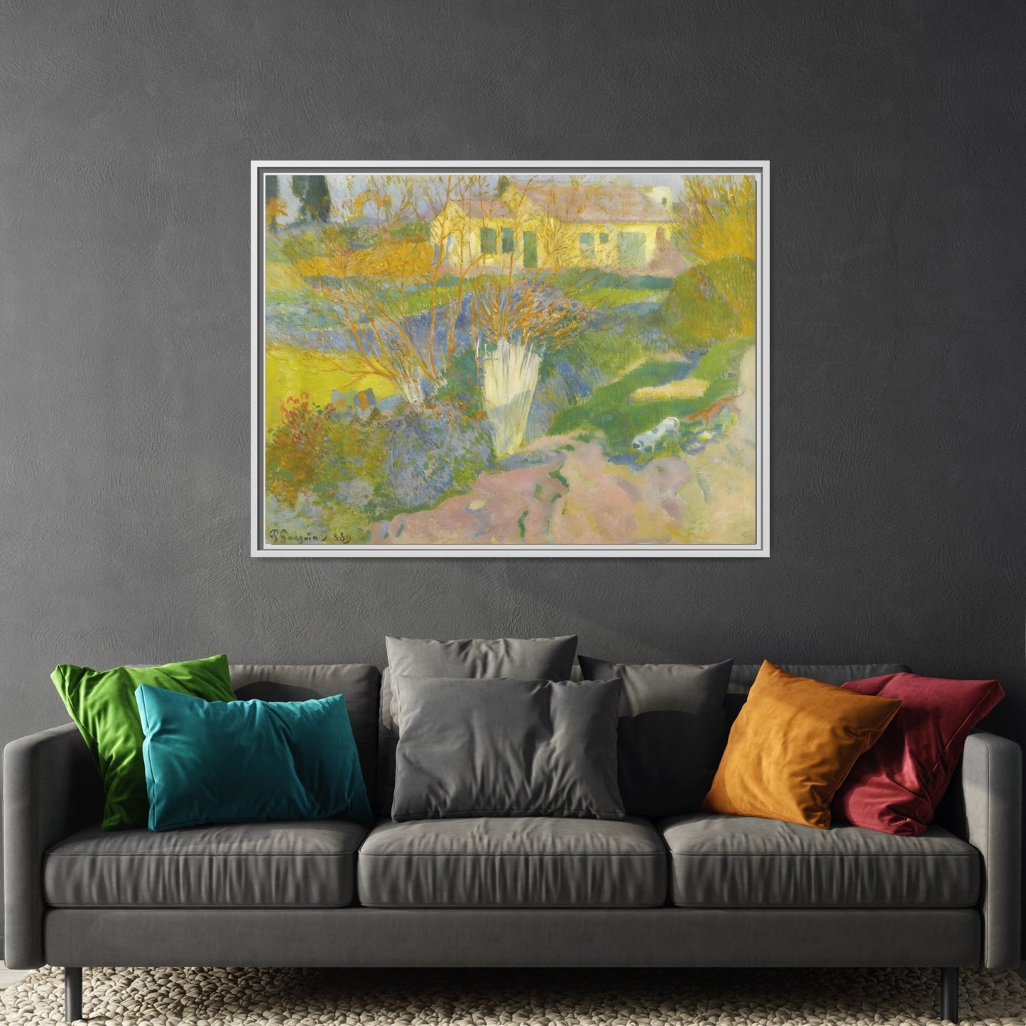 Paul Gauguin Canvas Wall Art Print - Les Mas Surroundings of Arles - YesArtYes