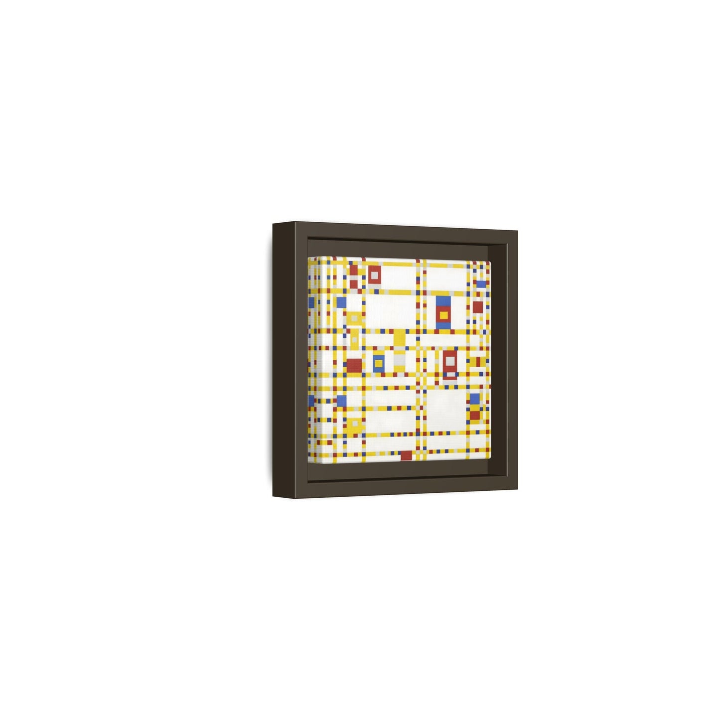 Piet Mondrian Boogie Woogie - Square Geometric Canvas Wall Art Print in Black Frame - YesArtYes