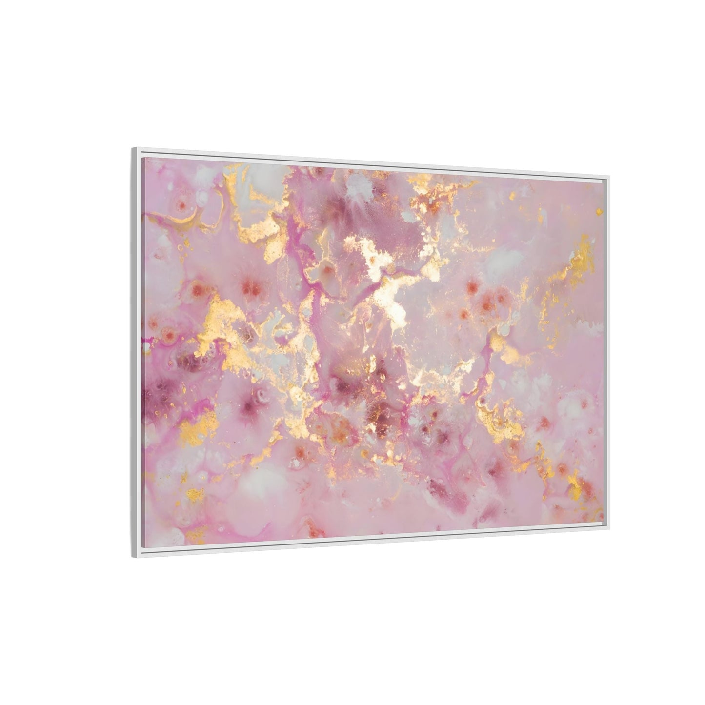 Pink Gold Large Abstract Marble Canvas Wall Art Print - YesArtYes