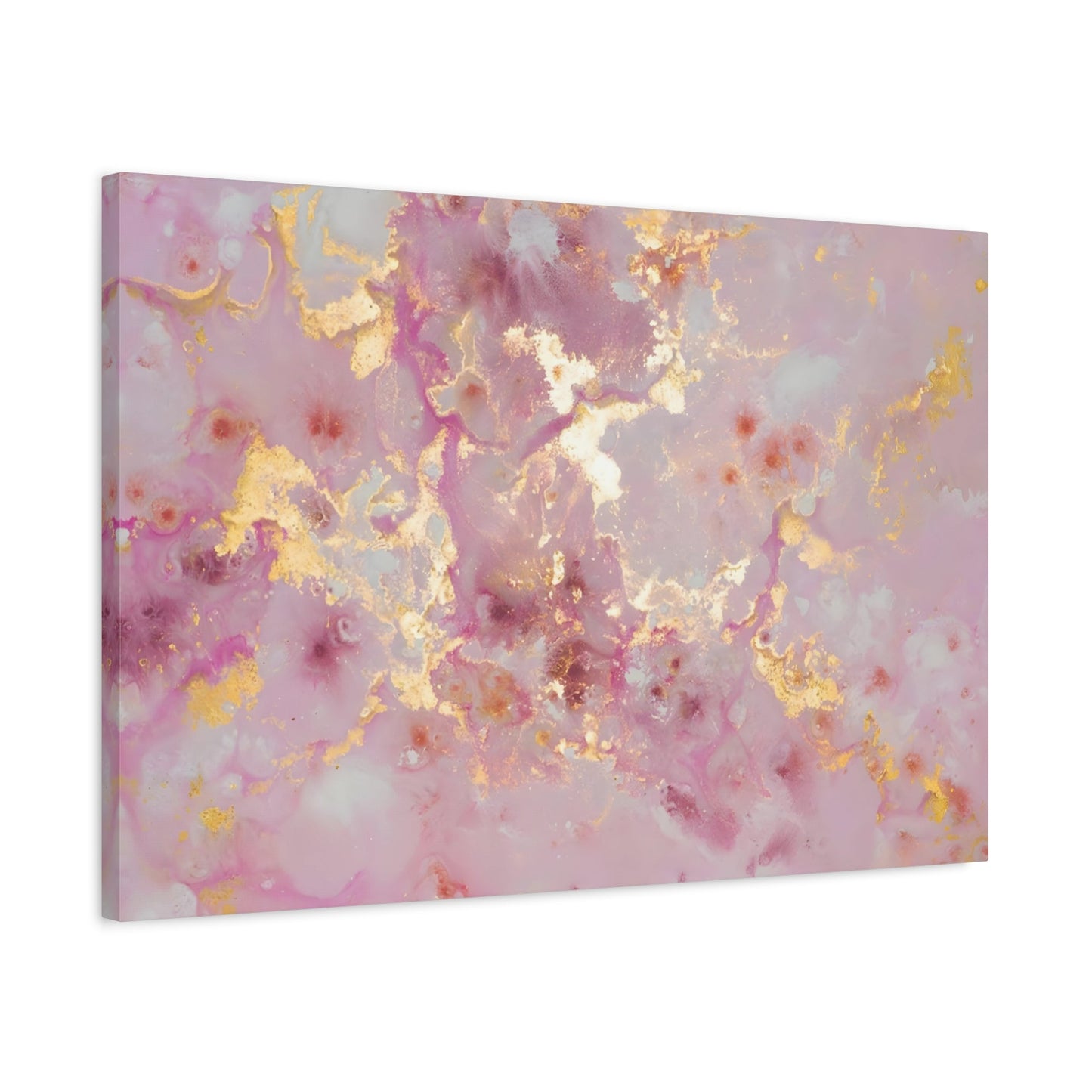 Pink Gold Marble Canvas Print - Large Abstract Wall Art - YesArtYes