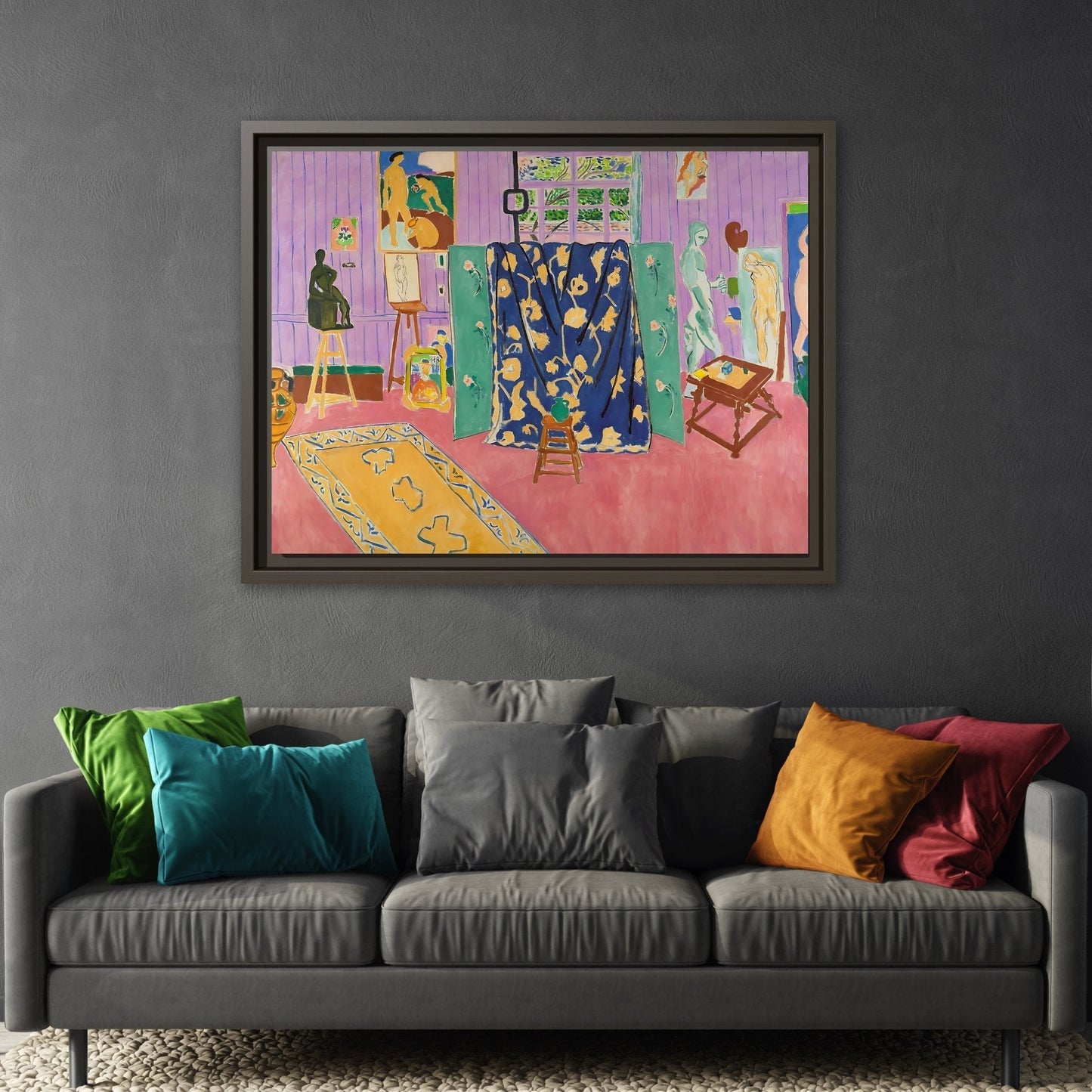 Pink Studio Fauvism Artwork Matisse Canvas Print - Framed Wall Art - YesArtYes