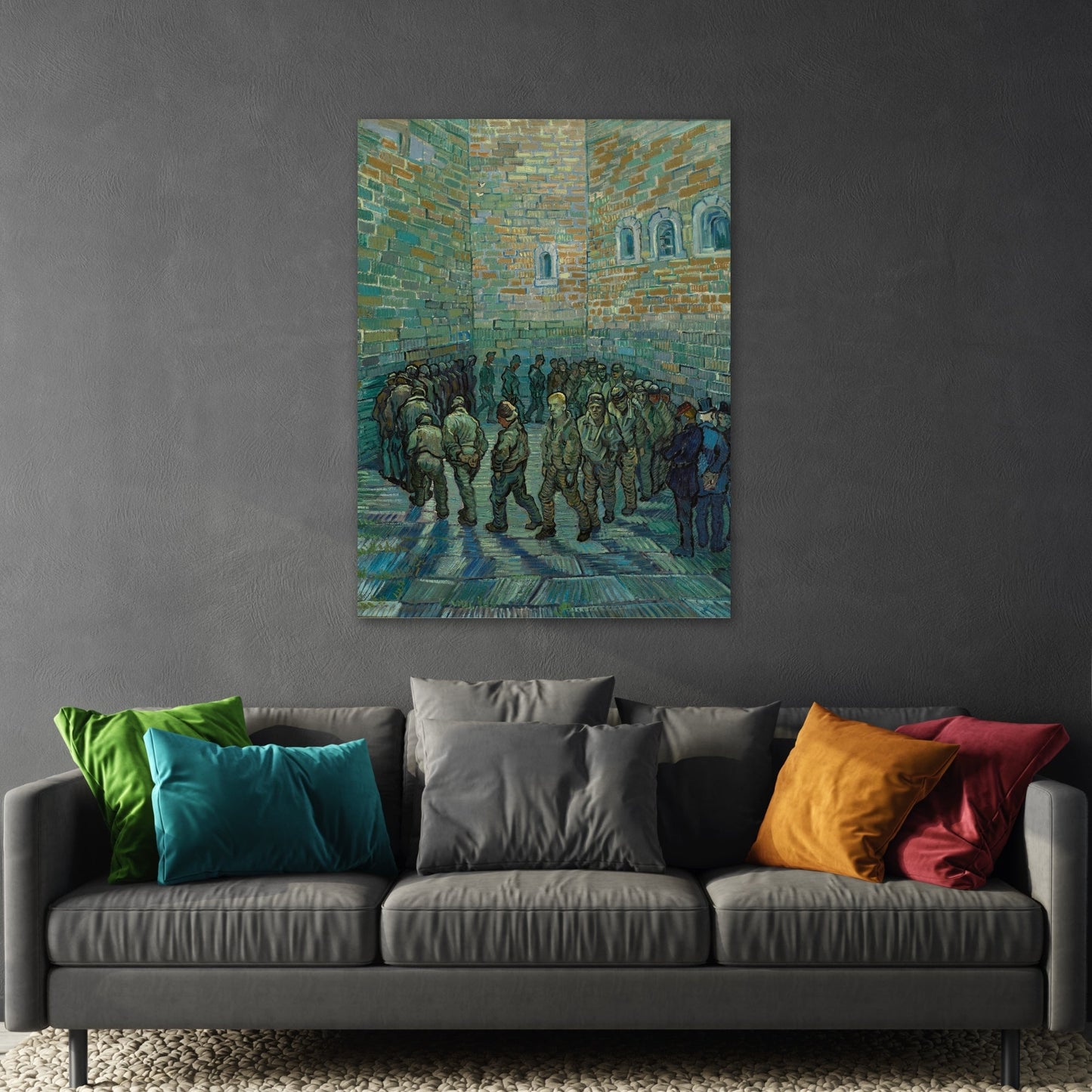 Prison Courtyard Canvas Van Gogh Wall Art Print Reproduction - YesArtYes