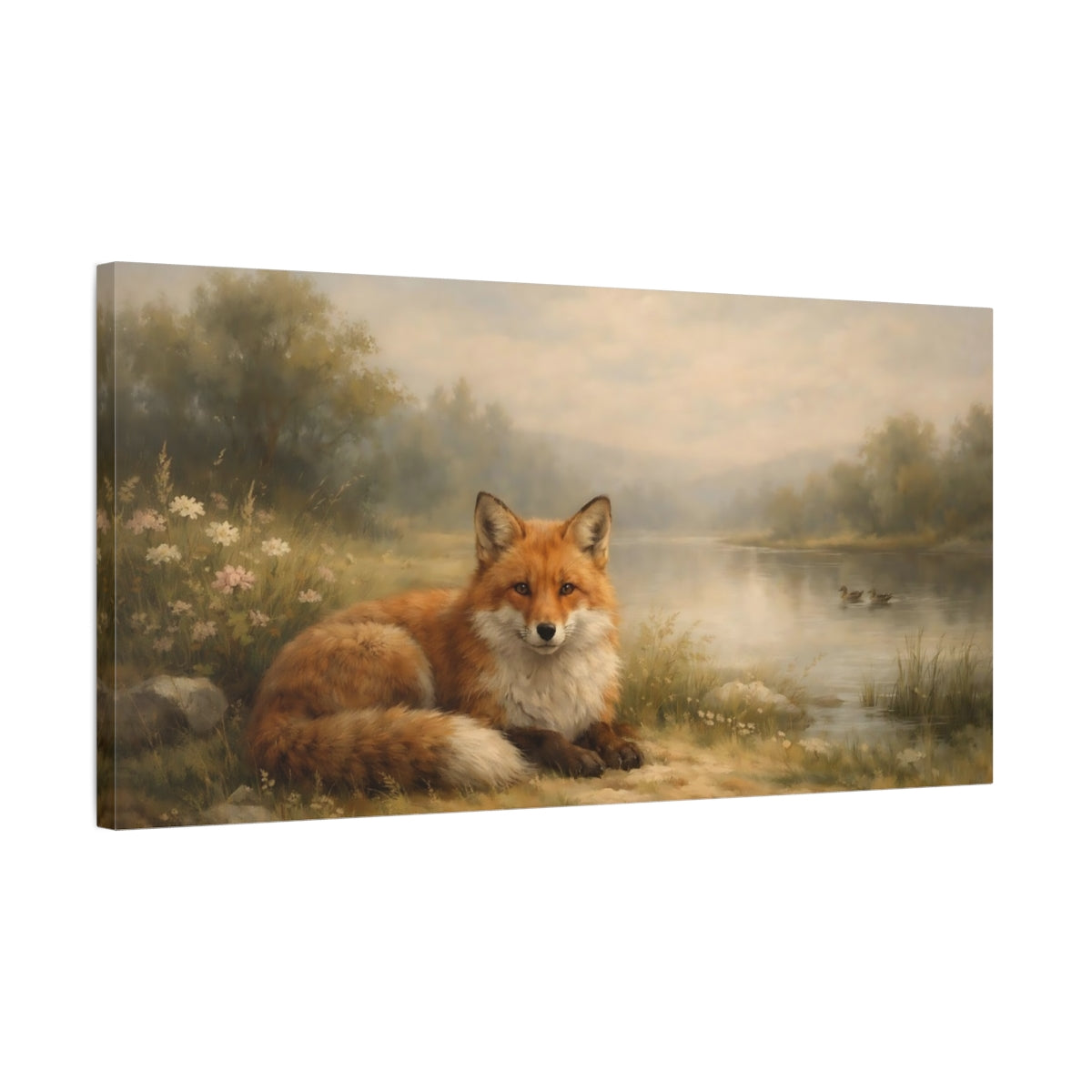 Side Mockup 2. Animals Red Fox Red Fox Nature shown as stretched canvas wall art