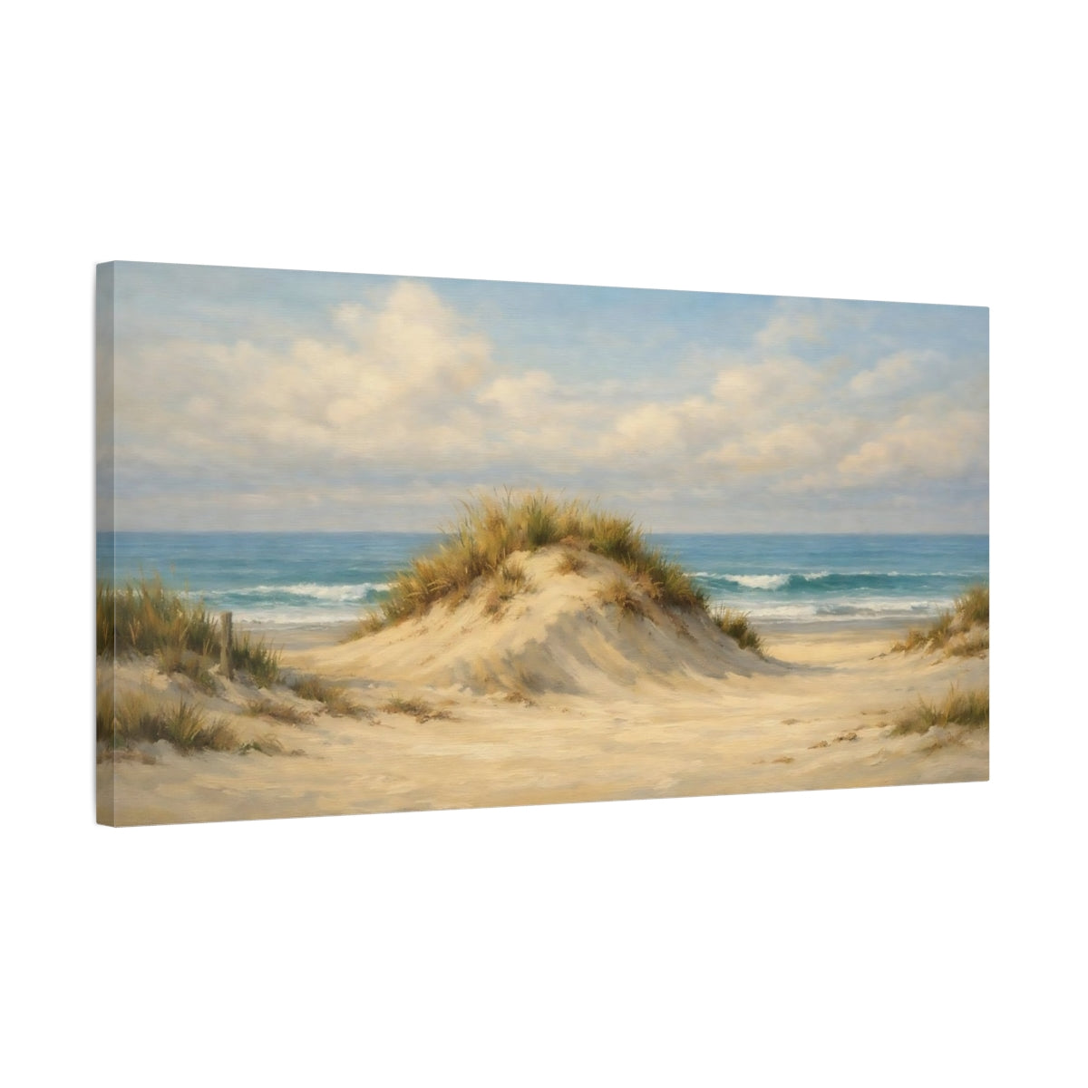 Side Mockup 2. Nature Beach Dune Sandy Beach shown as stretched canvas wall art