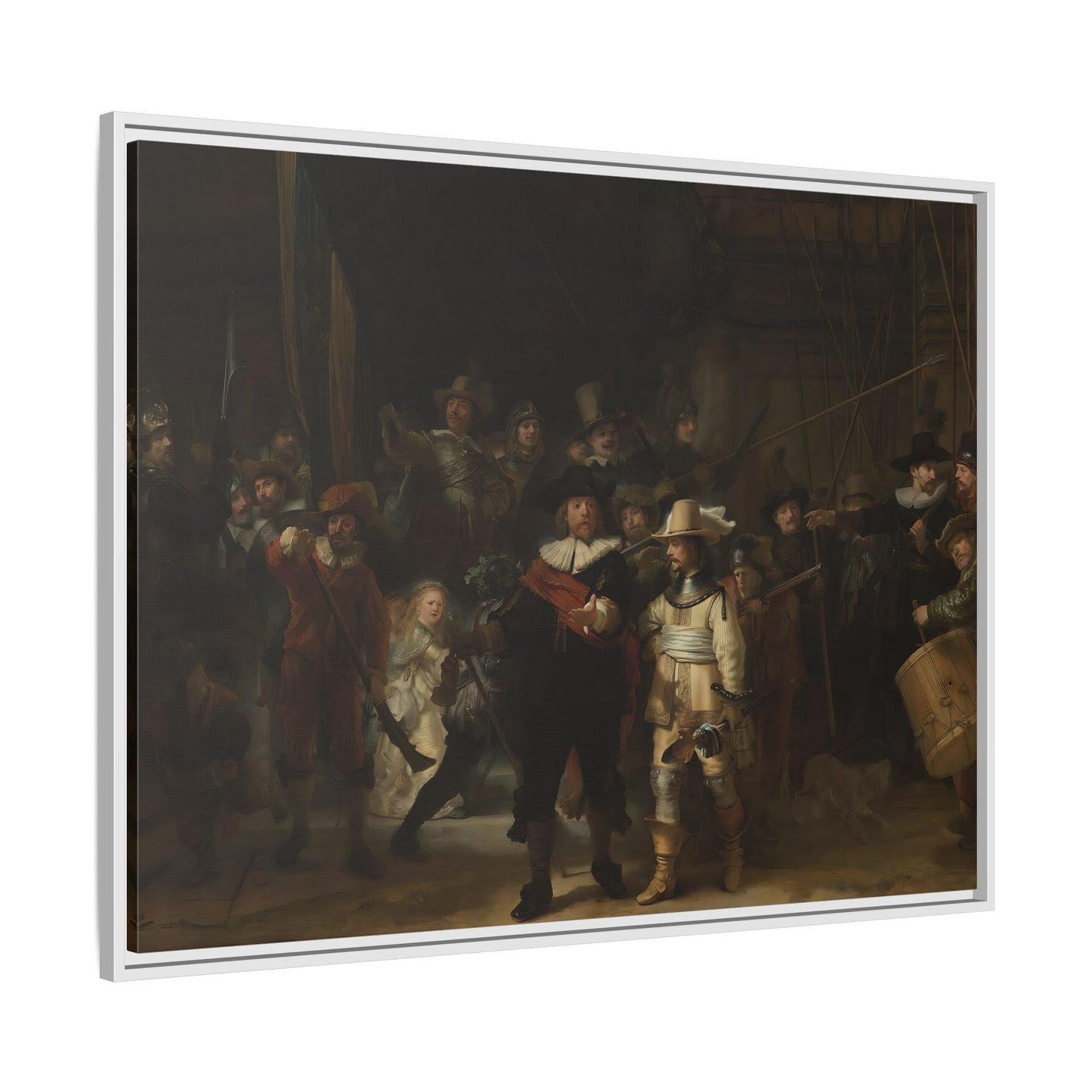 Rembrandt Night Watch Canvas Wall Art Print in Exclusive Frame - YesArtYes