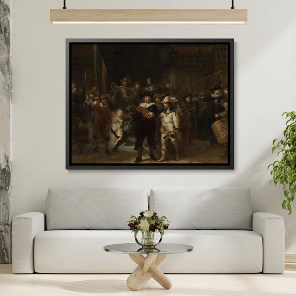 Rembrandt Night Watch Canvas Wall Art Print in Exclusive Frame - YesArtYes