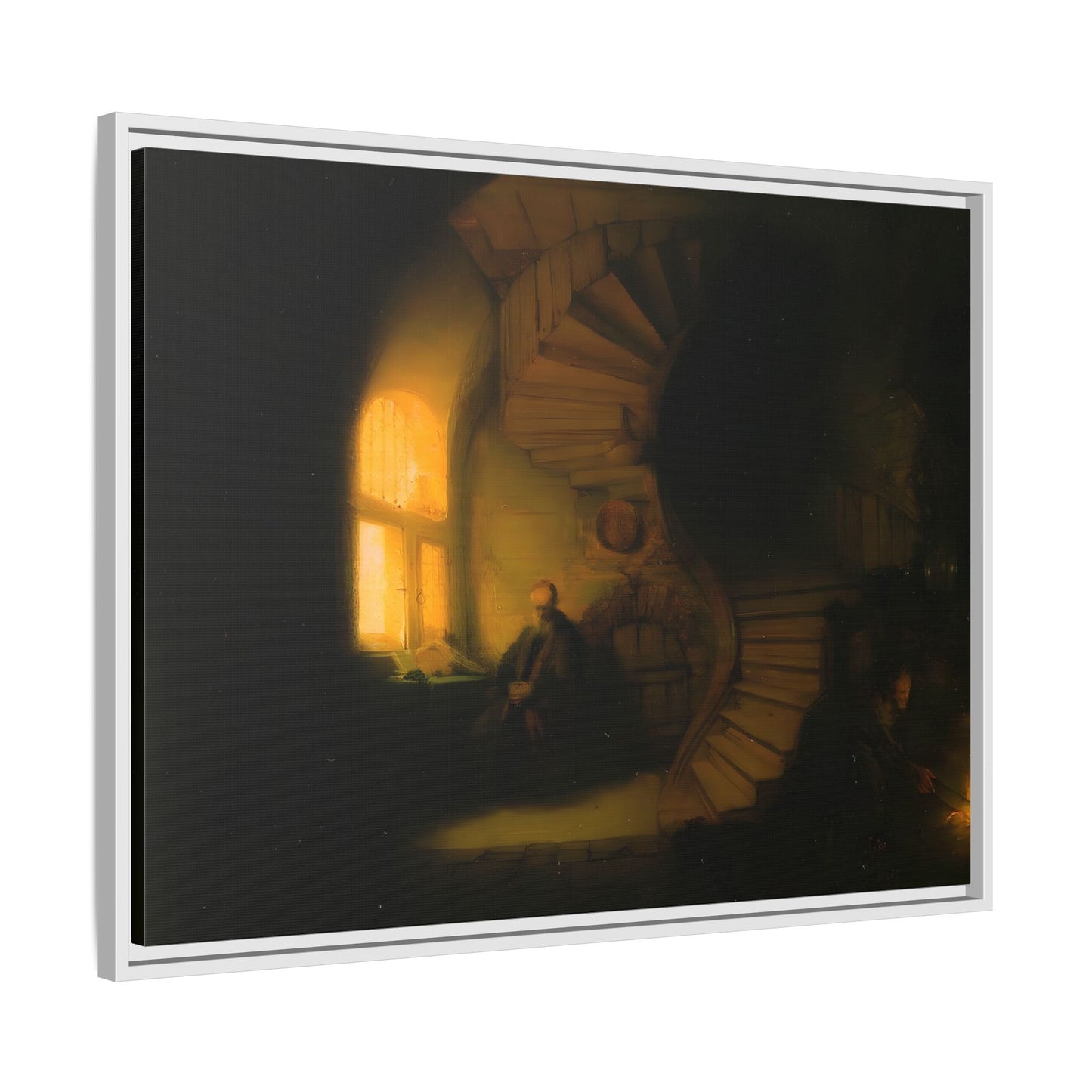 Rembrandt Philosopher Meditation Framed Canvas Wall Art Print - YesArtYes