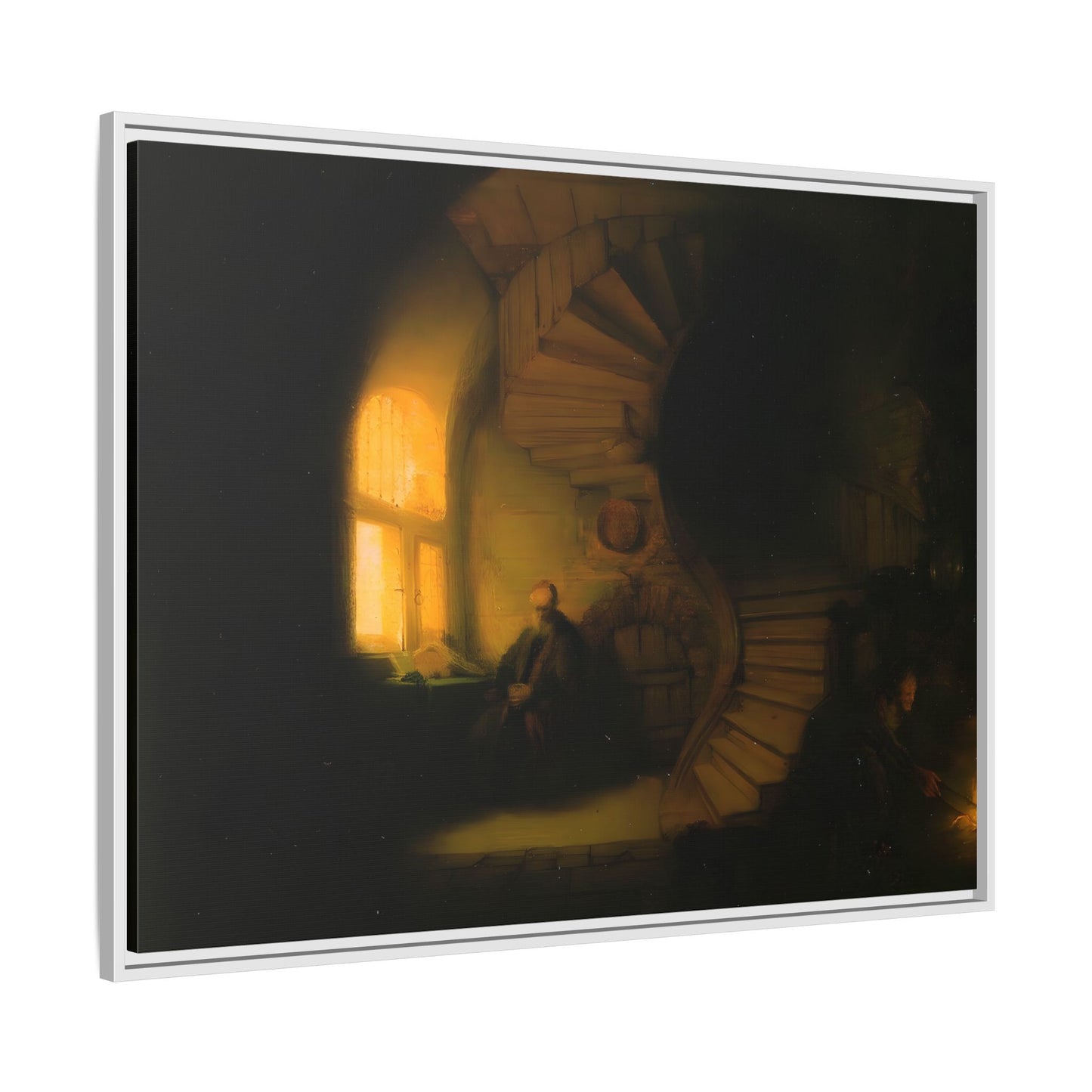 Rembrandt Philosopher Meditation Framed Canvas Wall Art Print - YesArtYes