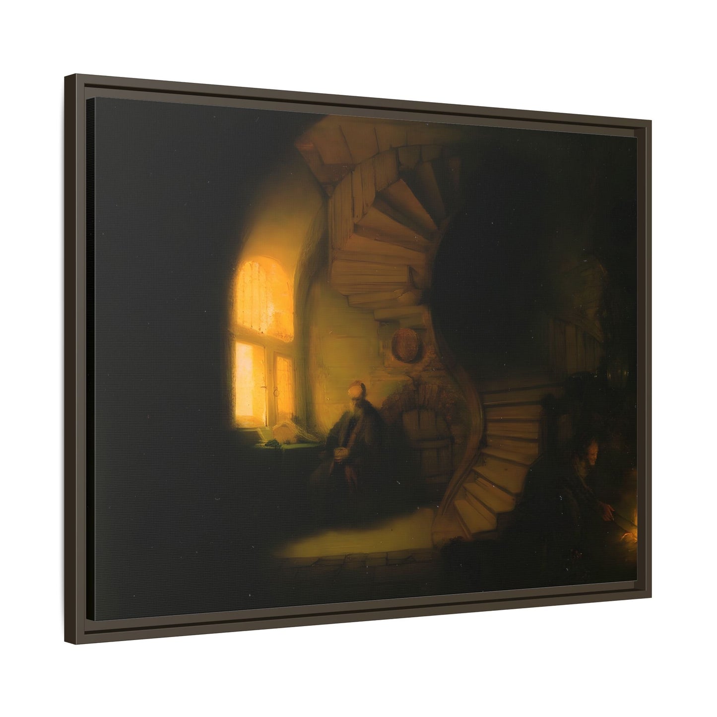 Rembrandt Philosopher Meditation Framed Canvas Wall Art Print - YesArtYes