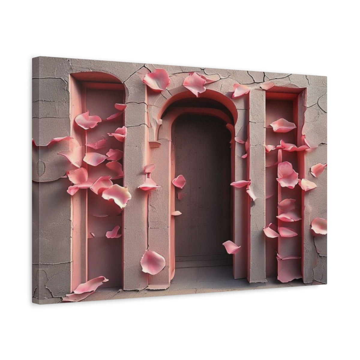 Side Mockup 3. Rose Petal Archway shown as canvas print