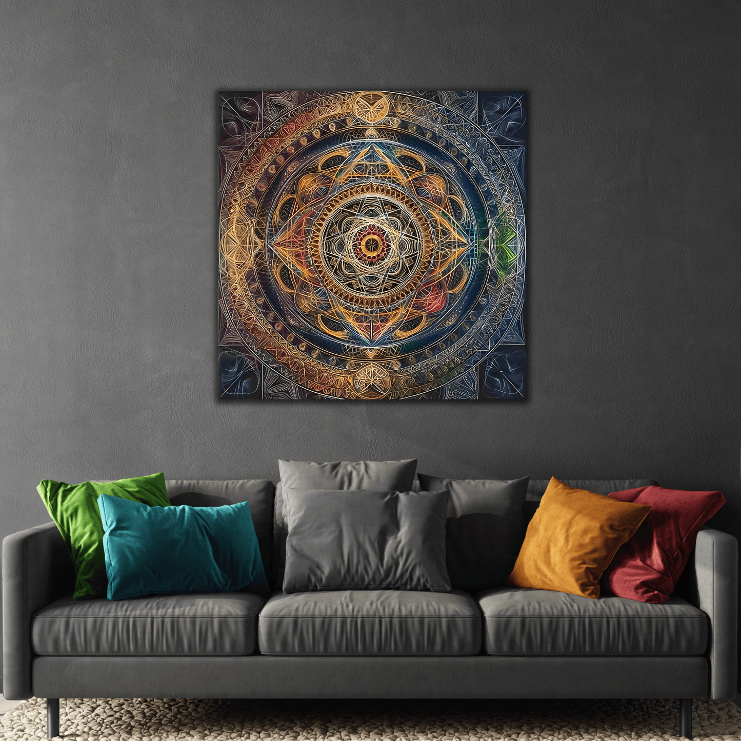 Sacred Geometry Wall Art Canvas Print Ancient Wisdom Seed of Life - YesArtYes