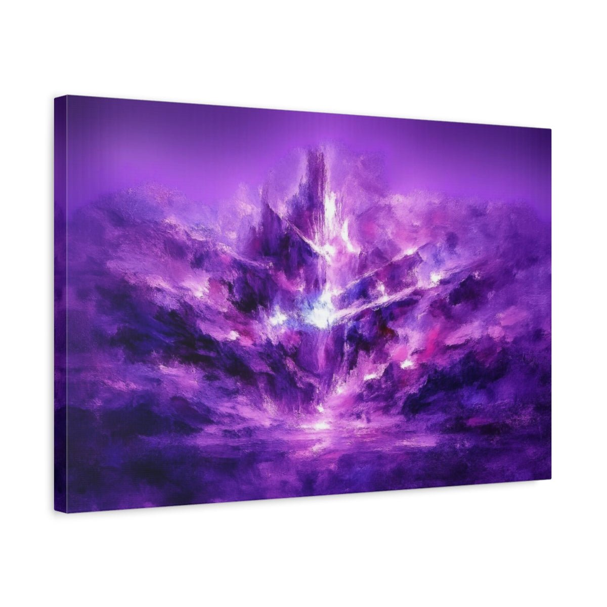Science Fiction Abstract Purple Luminous Formation - Canvas Wall Art Print - YesArtYes