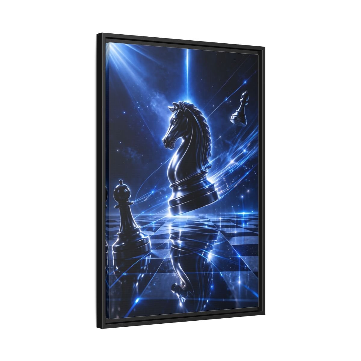 Science Fiction Chess Knight - Framed Canvas Wall Art Print - YesArtYes