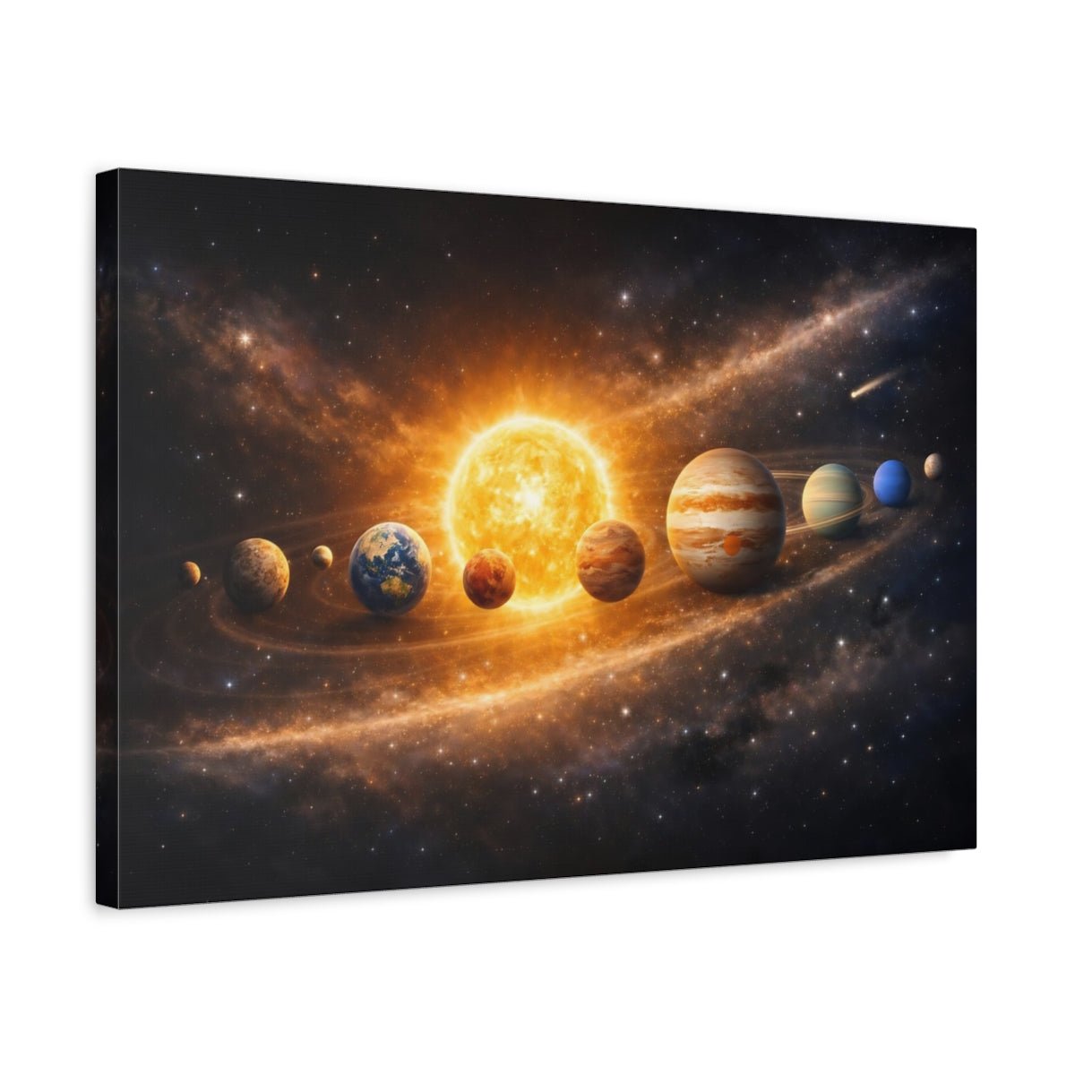 Science Fiction Solar System - Canvas Wall Art Print - YesArtYes