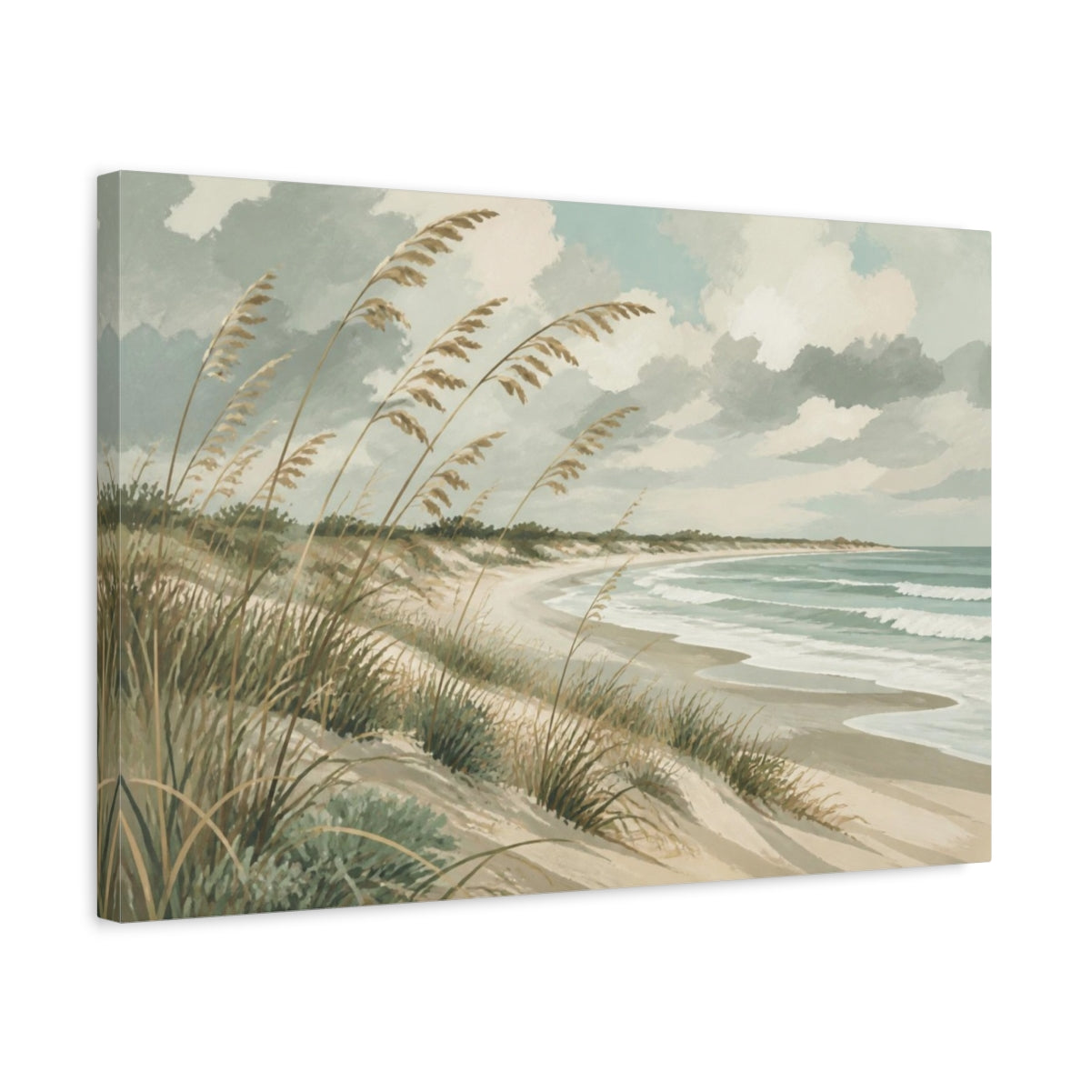 Side Mockup 3. Sea Oats Nature Scene shown as canvas print