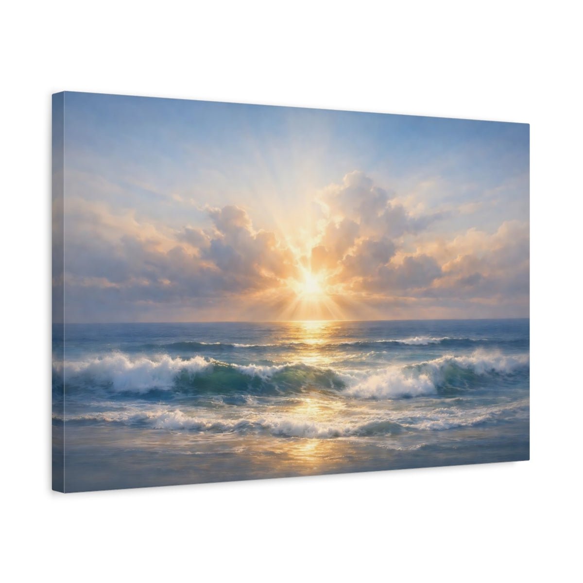 Seascape Believe In Yourself Ocean Sunset Nature - Canvas Wall Art Print - YesArtYes