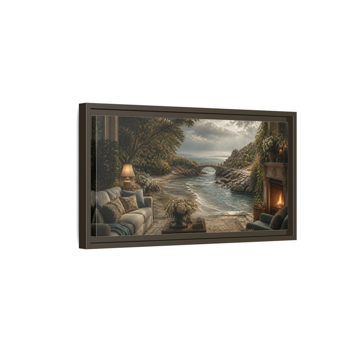 Seascape For Living Room Framed Canvas Print – Above Sofa - YesArtYes