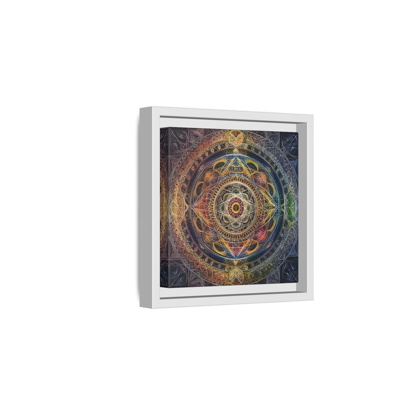 Seed of Life Mandala Sacred Geometry Framed Canvas Wall Art - YesArtYes