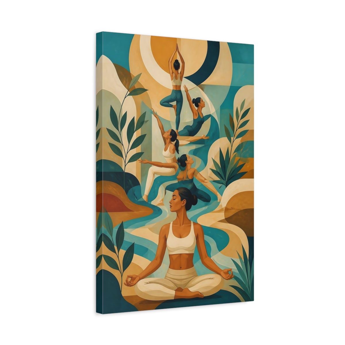 Side Mockup 3. Serene Yoga Flow shown as canvas print