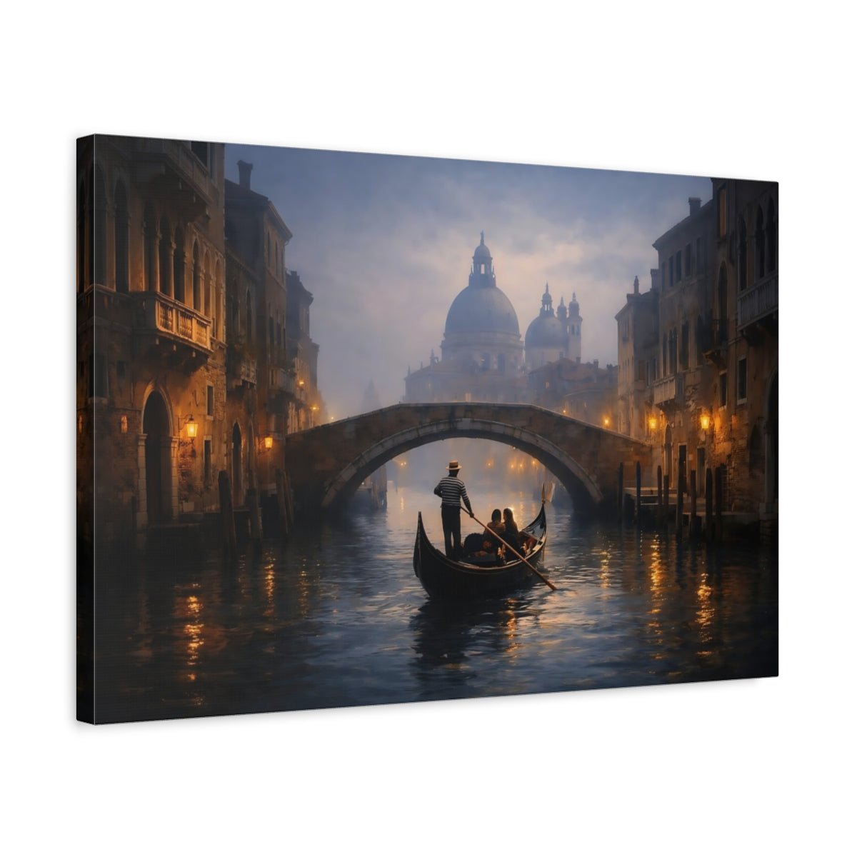 Soft Dreamscape Gondola Canal Vintage - Canvas Wall Art Print - YesArtYes