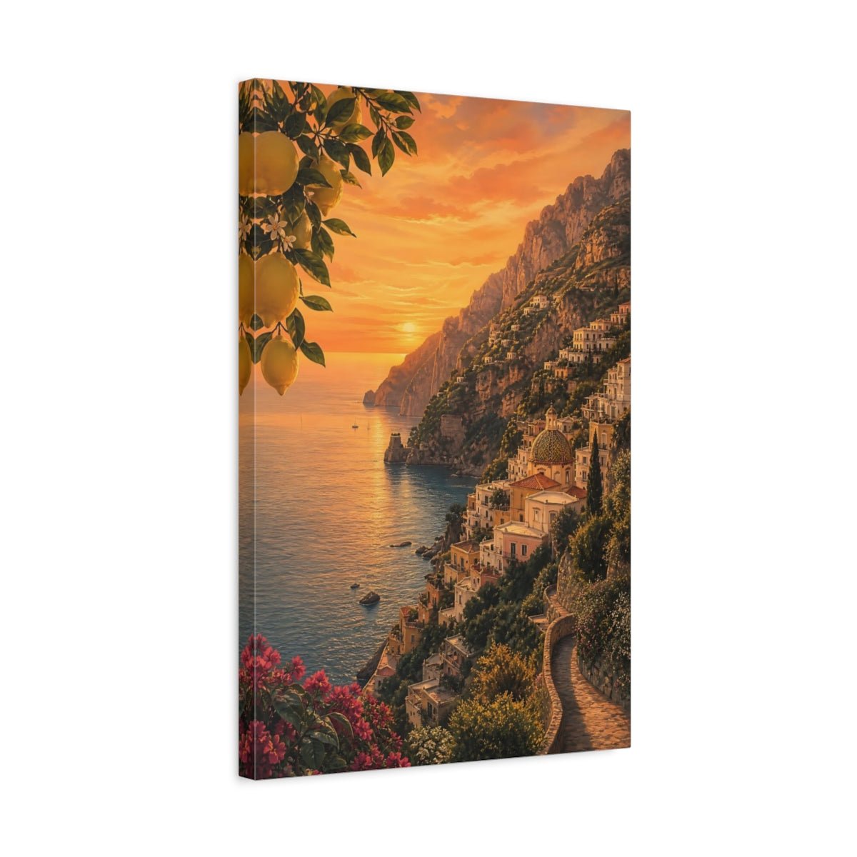 Soft Expressionist Scenery With Muted Movement Canvas Print – Mediterranean Living Room, Above Couch - YesArtYes