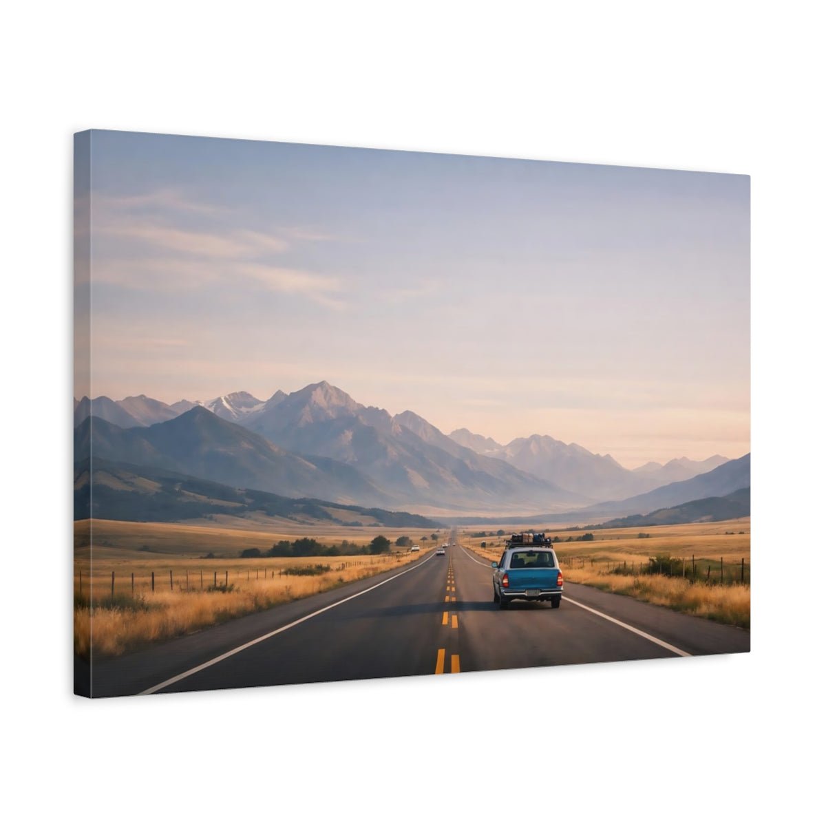 Soft Matte Road Trip Highway Nature - Canvas Wall Art Print - YesArtYes