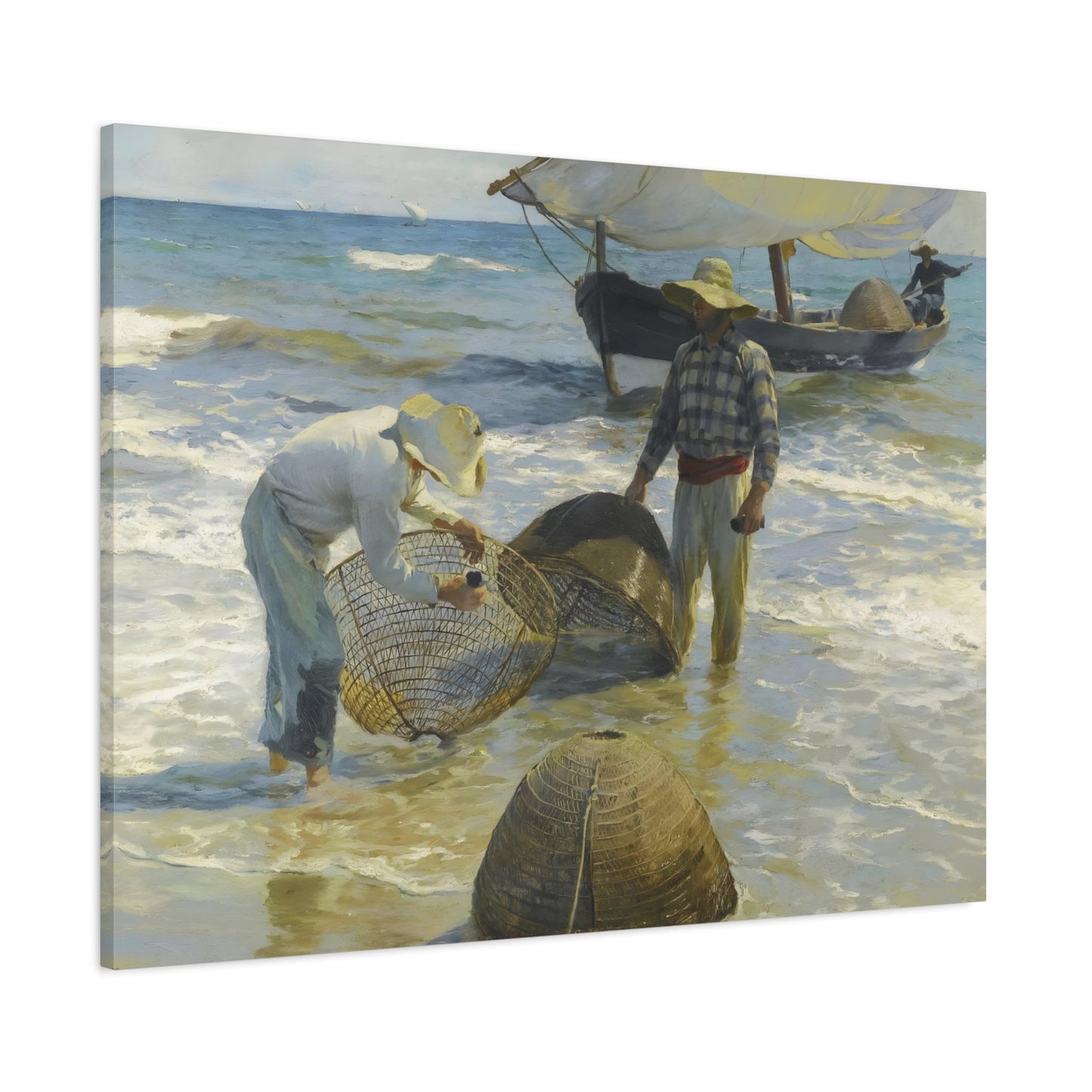 Sorolla Canvas Wall Art Print - Valencian Fishermen Reproduction - YesArtYes