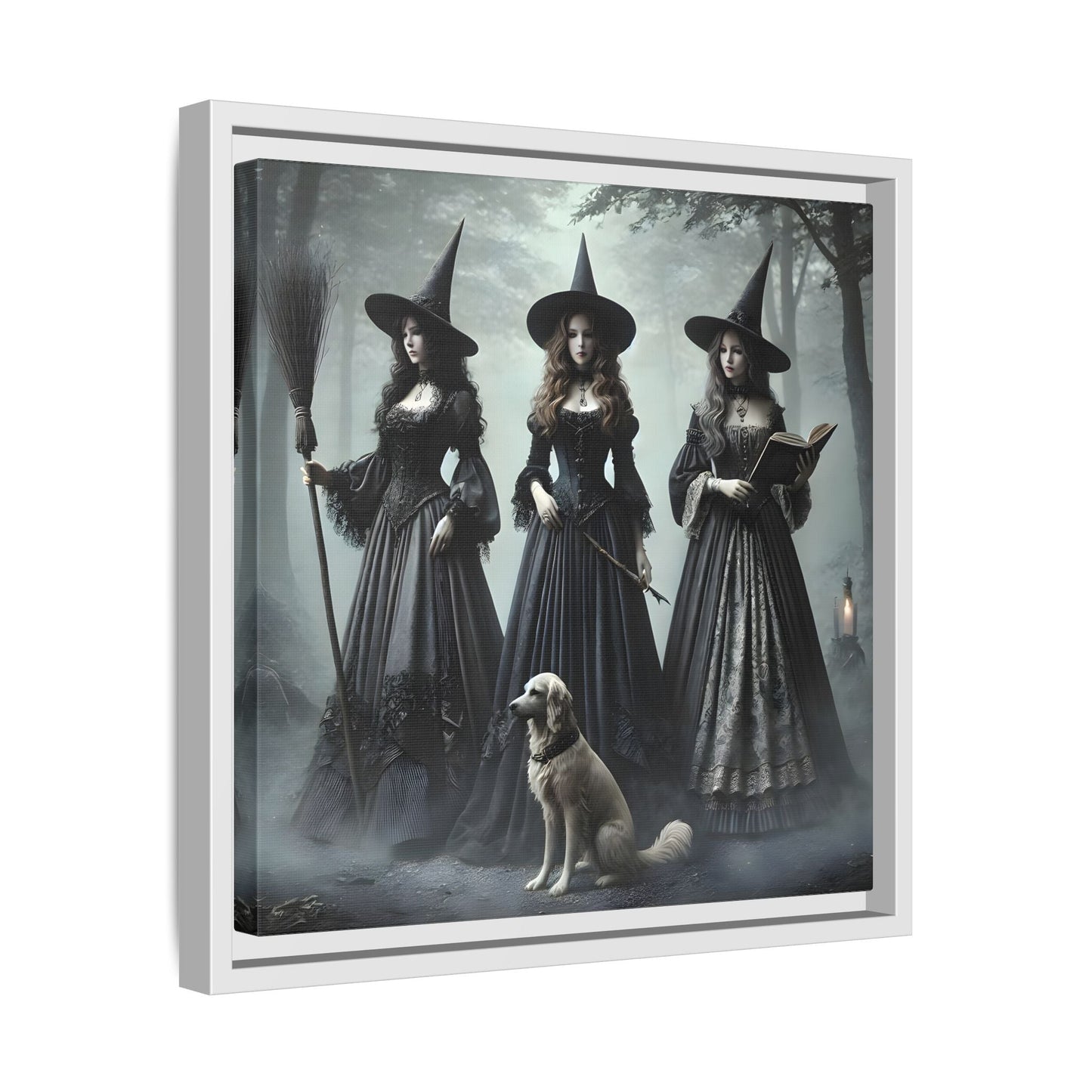 Spooky Hell Witches Canvas Wall Art Print, Antique Vintage Victorian Era Prints - YesArtYes