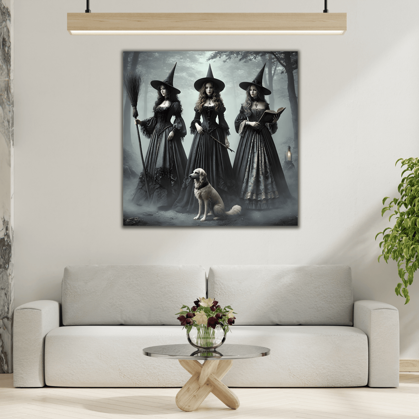 Spooky Witches Wall Art Canvas Print Antique Style Vintage Victorian Era - YesArtYes
