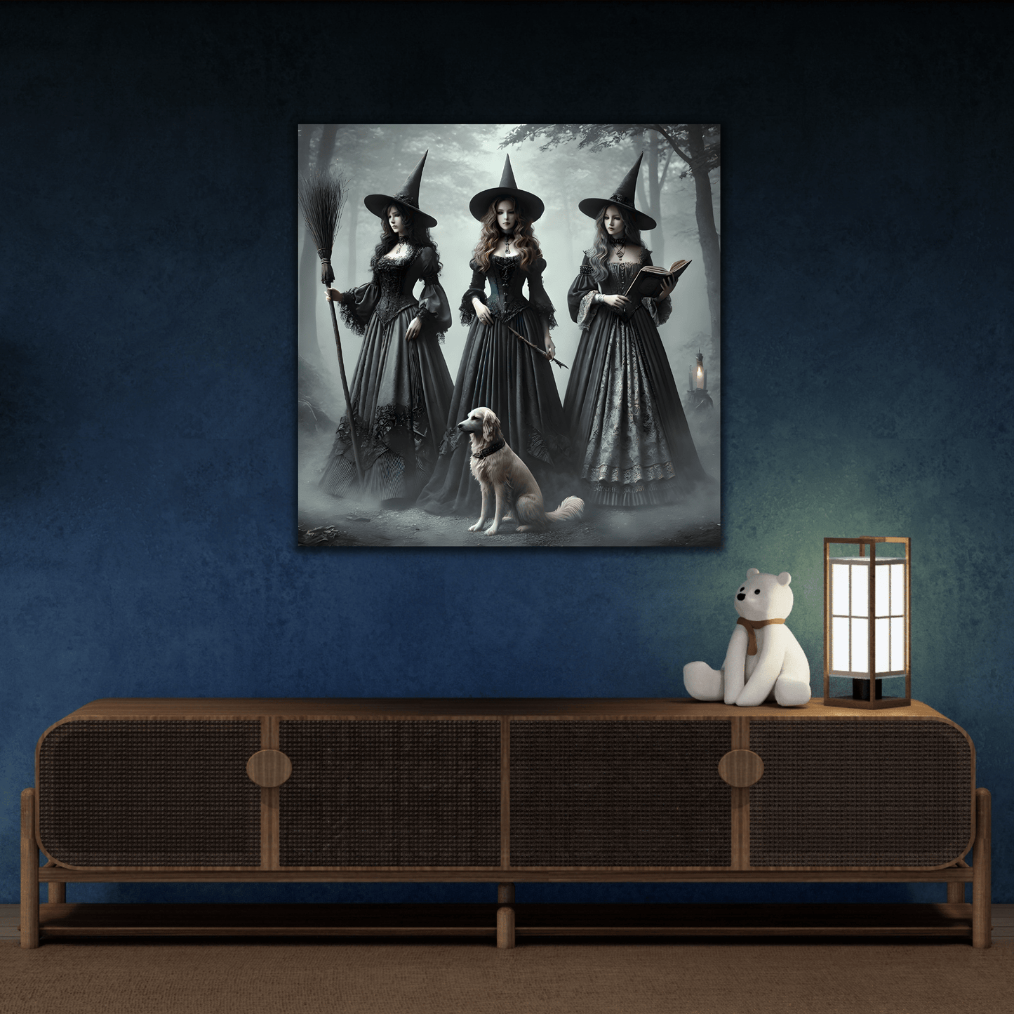 Spooky Witches Wall Art Canvas Print Antique Style Vintage Victorian Era - YesArtYes