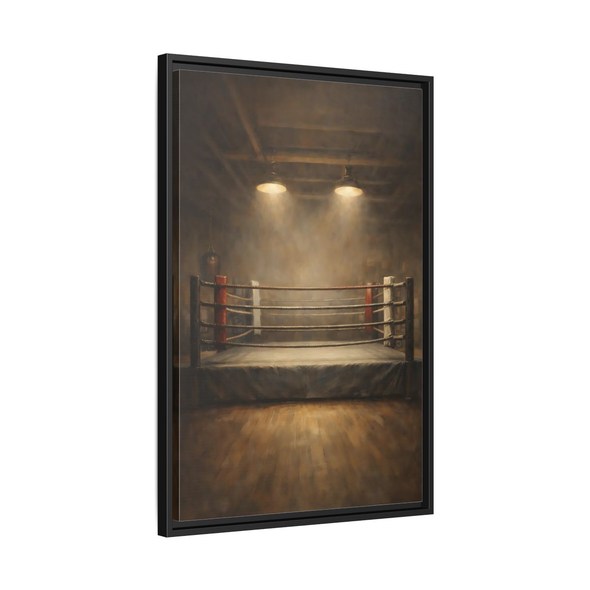 Side Mockup 14. Sports Boxing Ring Brown And Beige shown as stretched canvas wall art