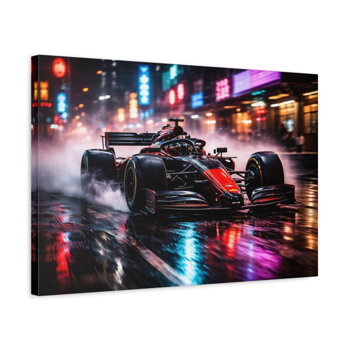 Sports Formula Car Red Race - Canvas Wall Art Print - YesArtYes